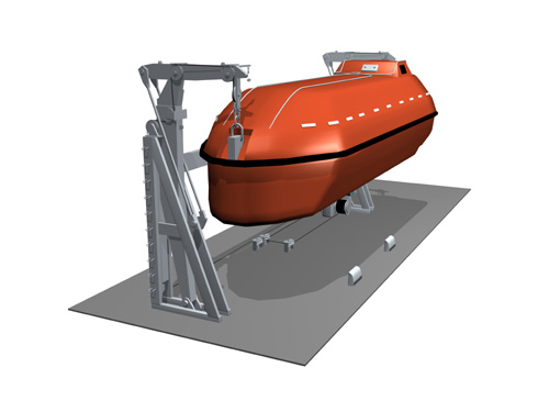 Connecting Rod Type Davit/ Pivoting Luffing Gravity Davit